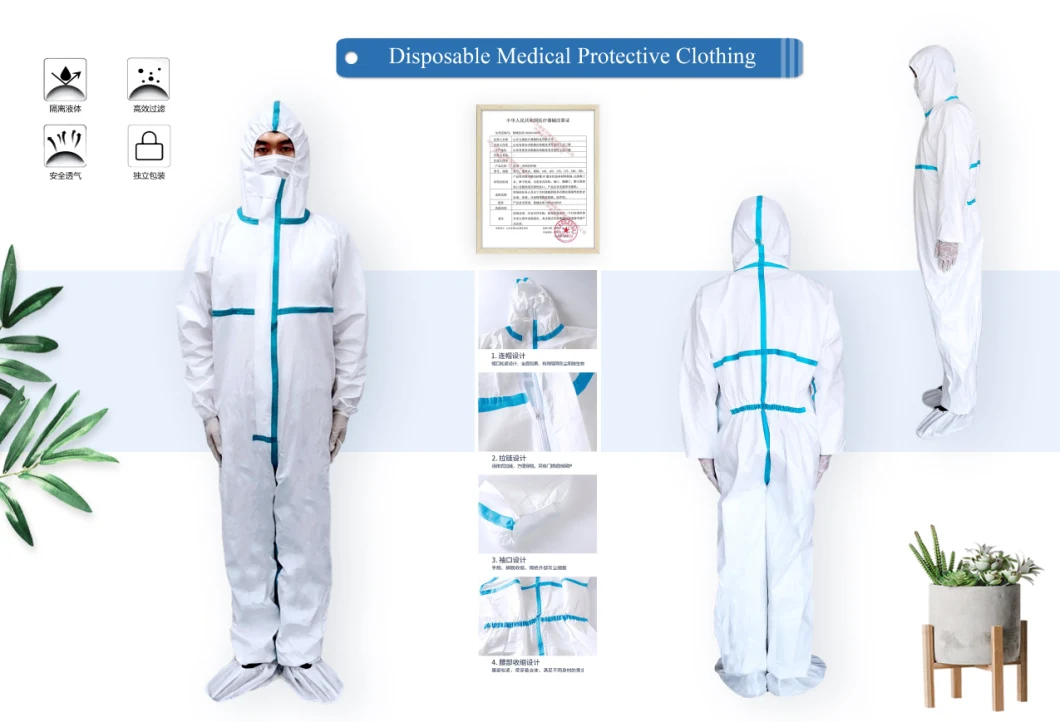 Durable Breathable Isolation Gown Protective Clothing Personal Protection Siamese Trousers Factory Direct Sale