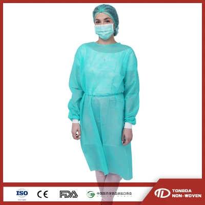 Robe d'isolation de vêtements de protection Robe de protection PP+PE 35G/M2 Robe jetable