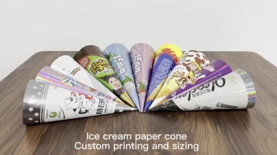Manchon de cône de papier de crème glacée jetable
