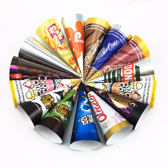 Manchon de cône de papier de crème glacée jetable
