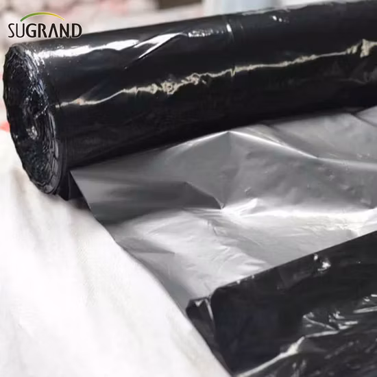 Film de paillis en plastique réfléchissant noir et argent biodégradable agricole PE